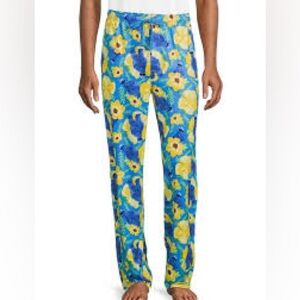 2XL Sesame Street Cookie Monster Sleep Pajama Pants Floral Loungewear XXL Mens